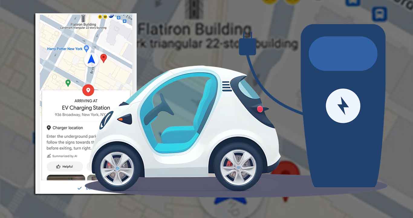 AI-powered summaries is the New ways to find nearest EV charging station on Google Maps in India